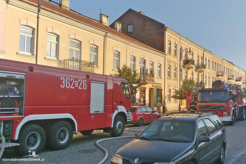 Pożar w centrum Włocławka