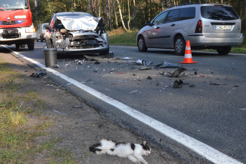 Zderzenie na drodze do autostrady