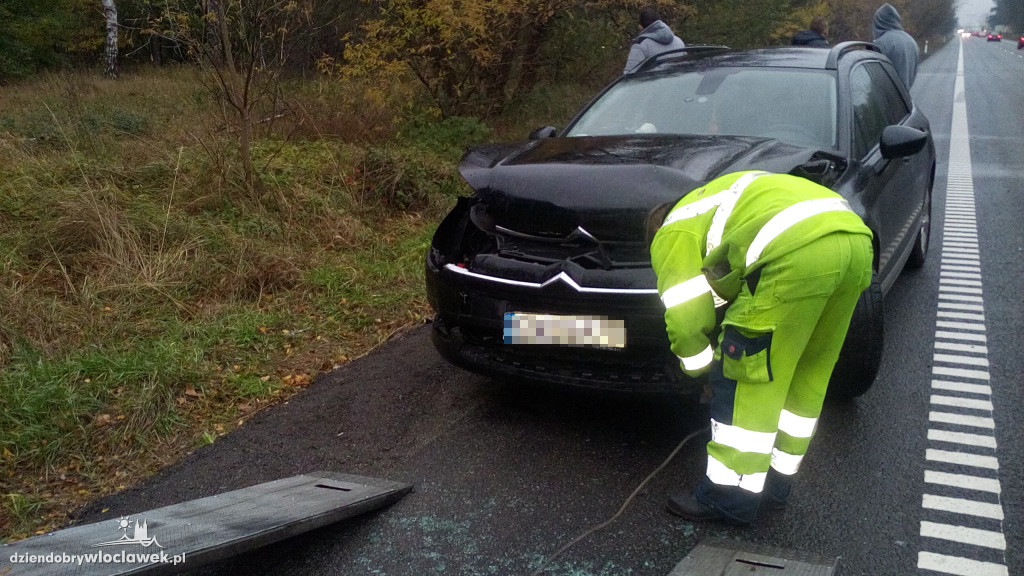 Kolizja 3 aut na drodze krajowej nr 91