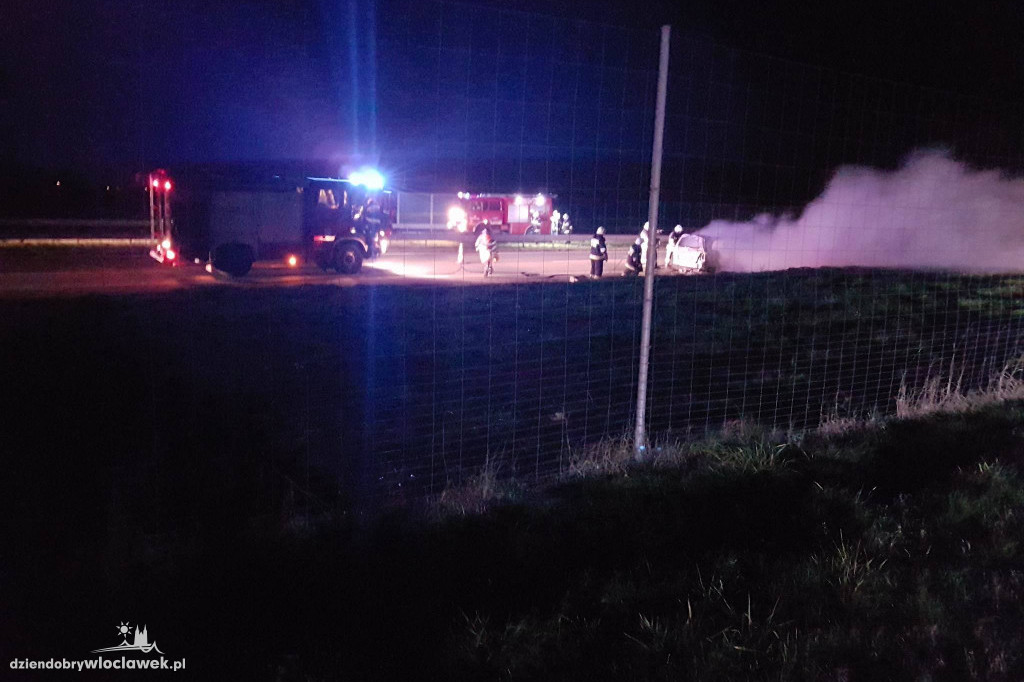 Pożar samochodu na A1
