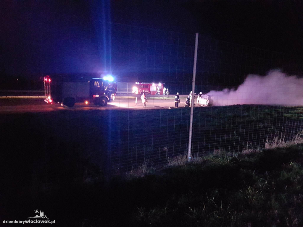 Pożar samochodu na A1