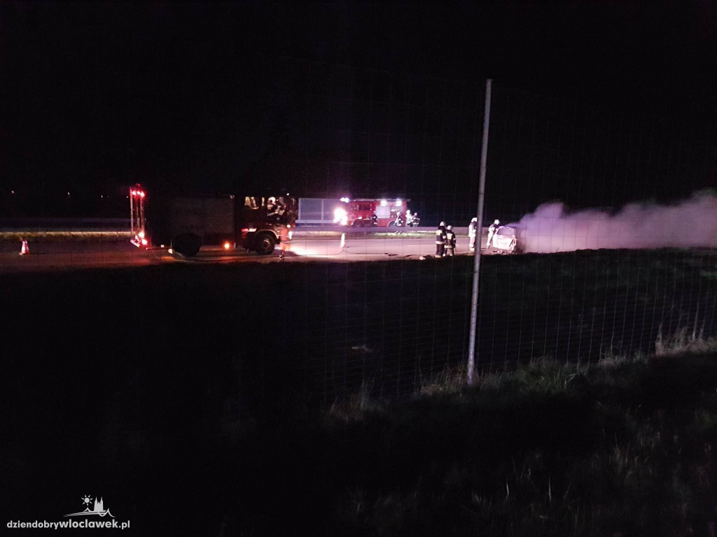 Pożar samochodu na A1