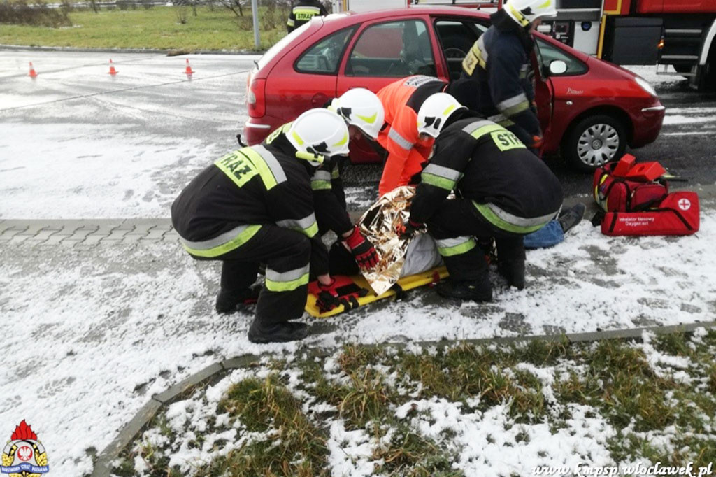 Ćwiczenia strażaków na autostradzie A1