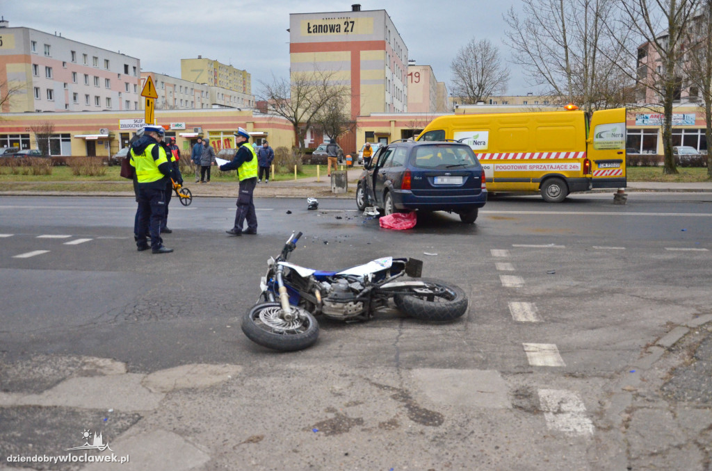 Zderzenie forda i motocykla na ul. Polnej
