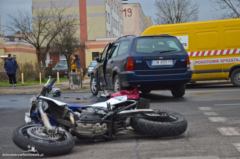 Zderzenie forda i motocykla na ul. Polnej