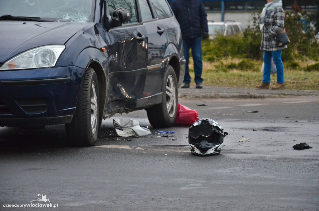 Zderzenie forda i motocykla na ul. Polnej