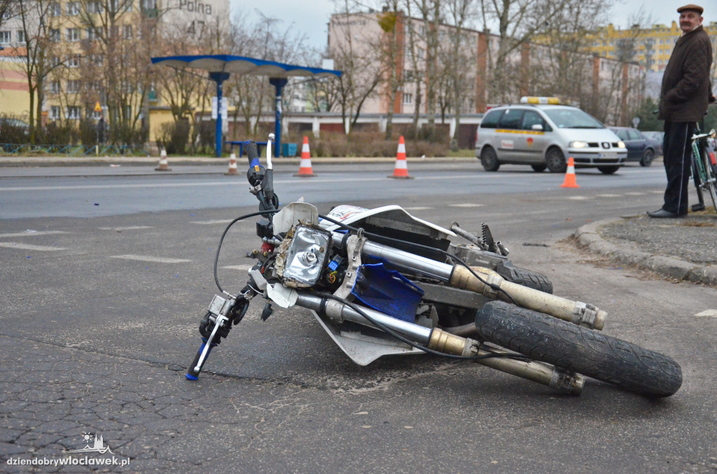 Zderzenie forda i motocykla na ul. Polnej