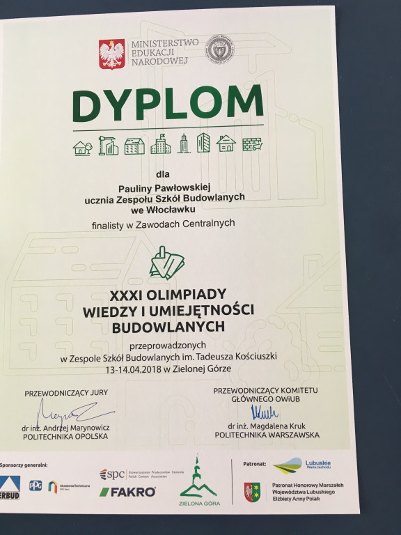 Sukces uczennicy Budowlanki
