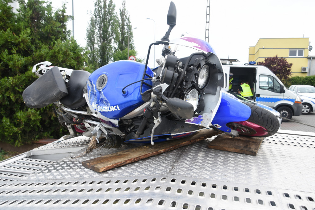 Wypadek motocyklisty w Michelinie