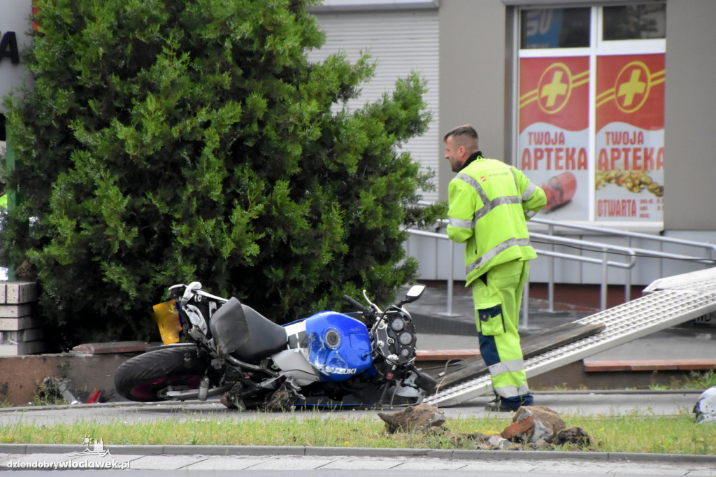 Wypadek motocyklisty w Michelinie