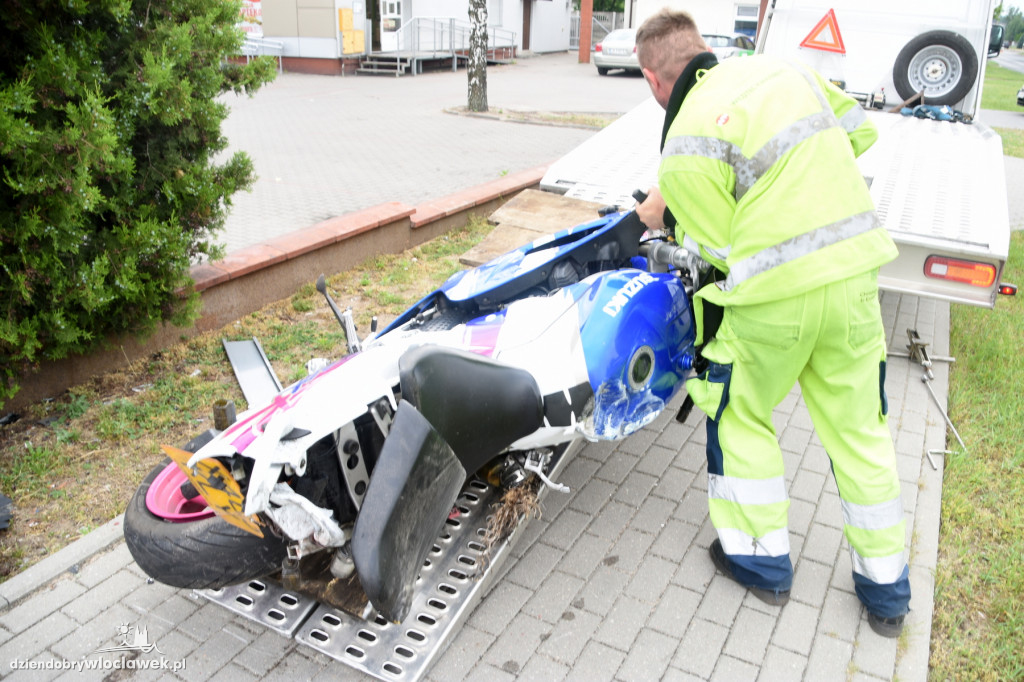 Wypadek motocyklisty w Michelinie