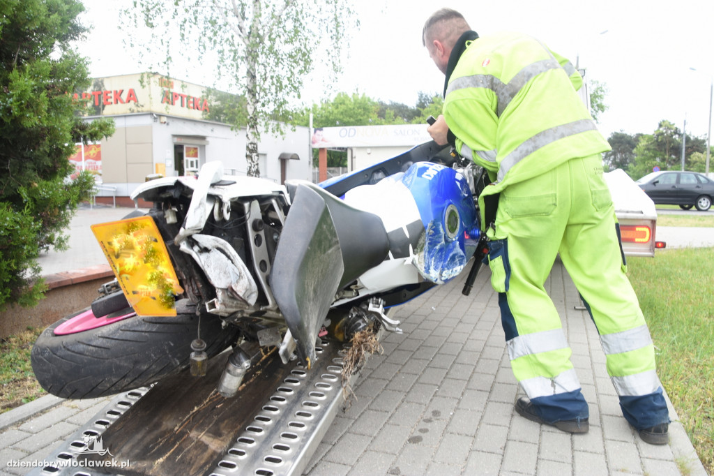 Wypadek motocyklisty w Michelinie