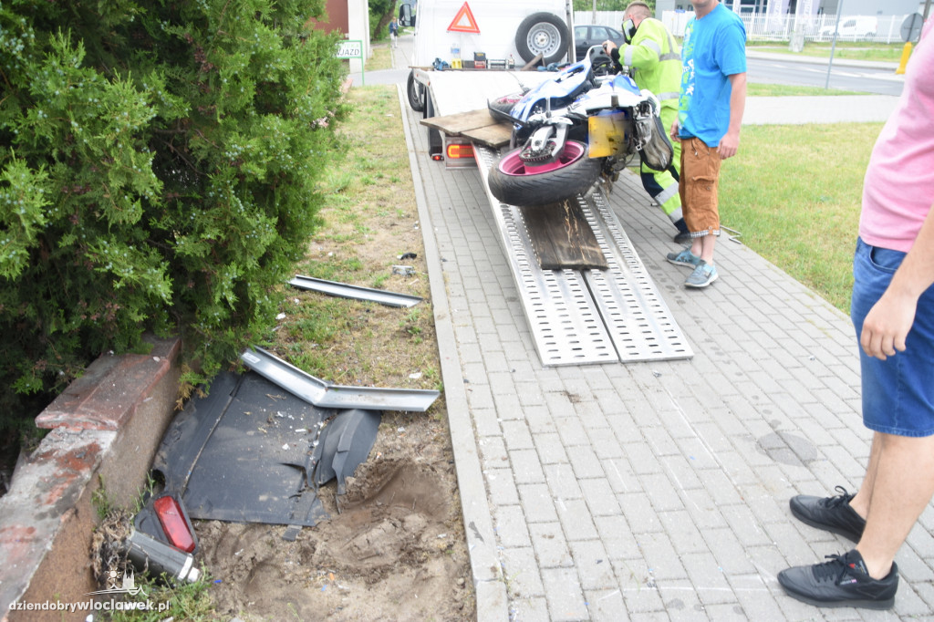 Wypadek motocyklisty w Michelinie
