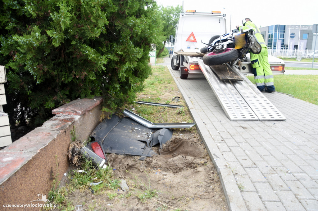 Wypadek motocyklisty w Michelinie