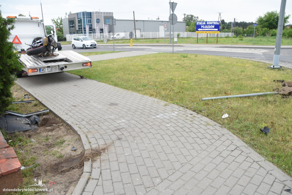 Wypadek motocyklisty w Michelinie