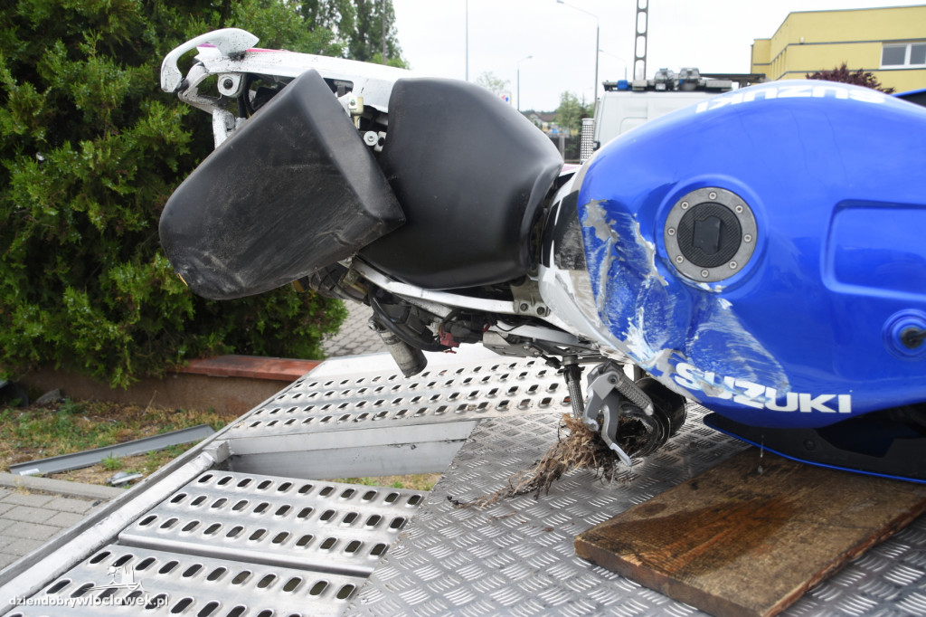 Wypadek motocyklisty w Michelinie