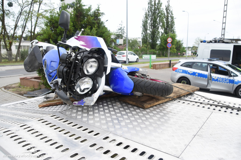 Wypadek motocyklisty w Michelinie