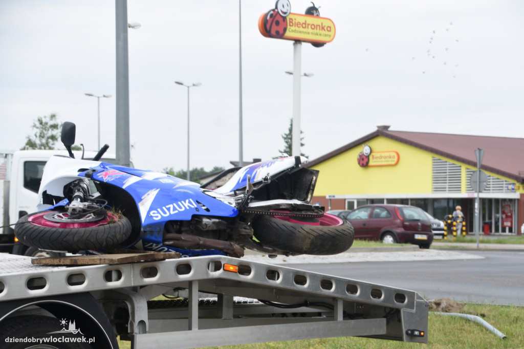 Wypadek motocyklisty w Michelinie