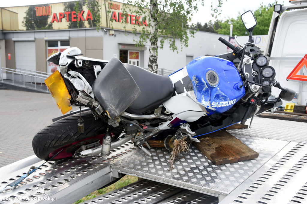 Wypadek motocyklisty w Michelinie