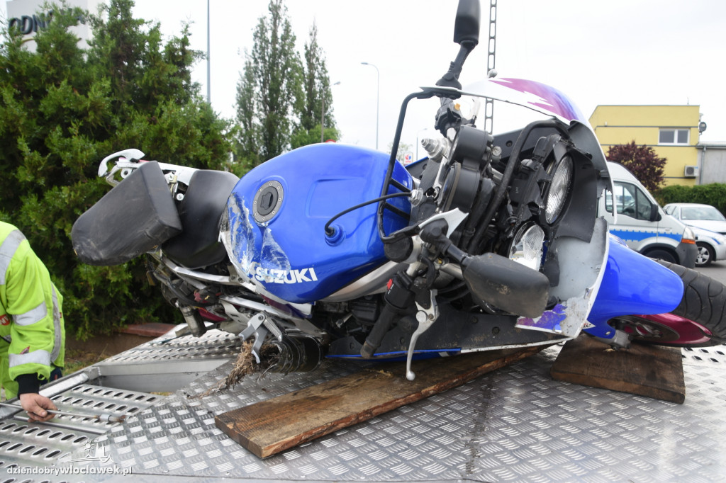 Wypadek motocyklisty w Michelinie