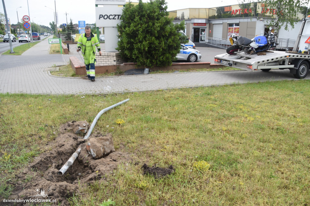 Wypadek motocyklisty w Michelinie
