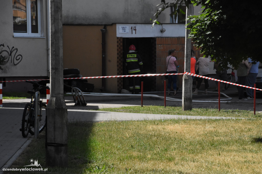 Pożar piwnicy przy ulicy Fredry