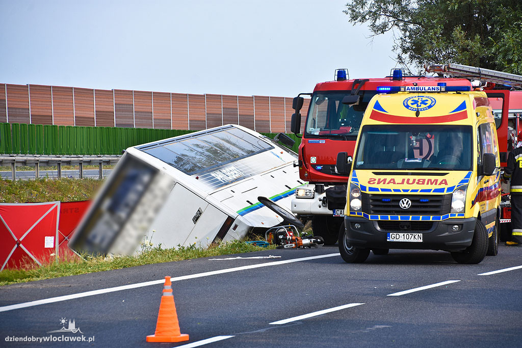 Wypadek autobusu na DK 91