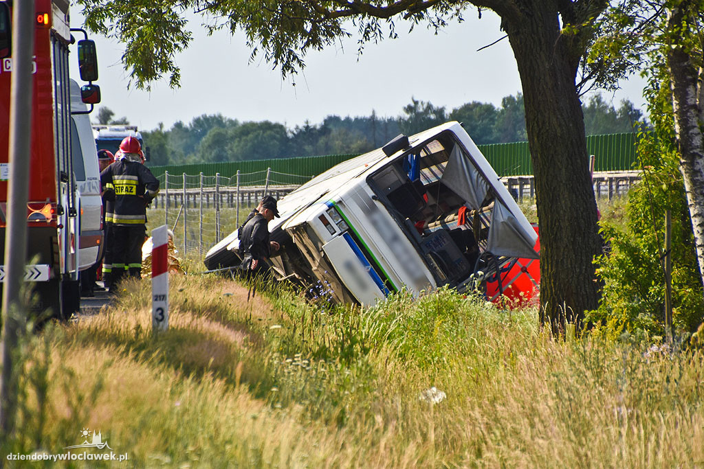 Wypadek autobusu na DK 91