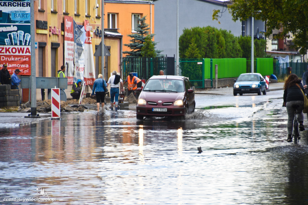 Ulica Płocka po ulewie