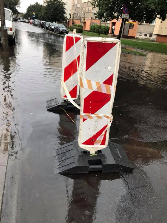 Skutki ulewy na włocławskich ulicach