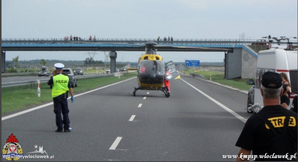 6 aut  zderzyło się na A1. 8 osób w szpitalu