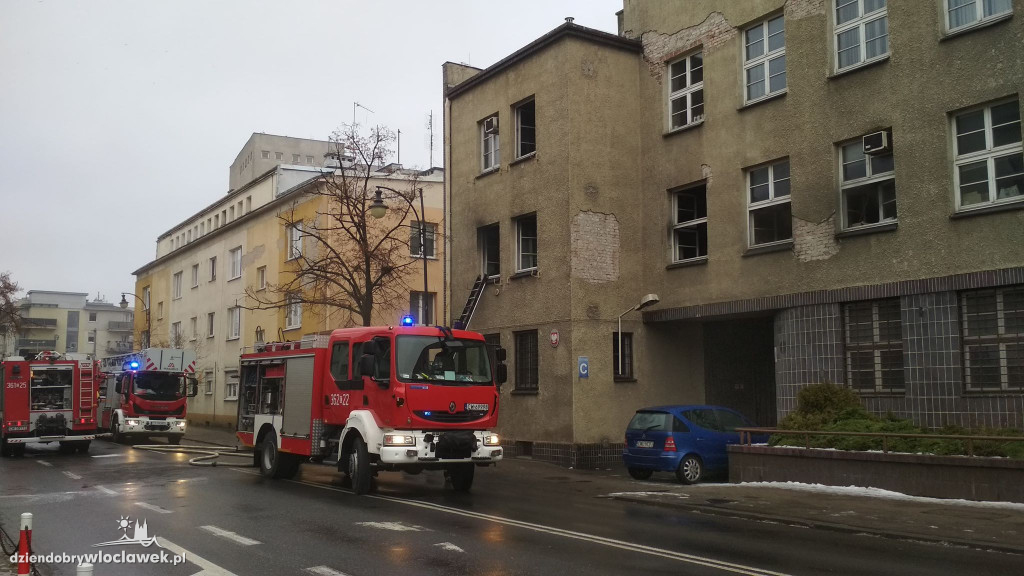 Pożar w budynku poczty przy Chopina