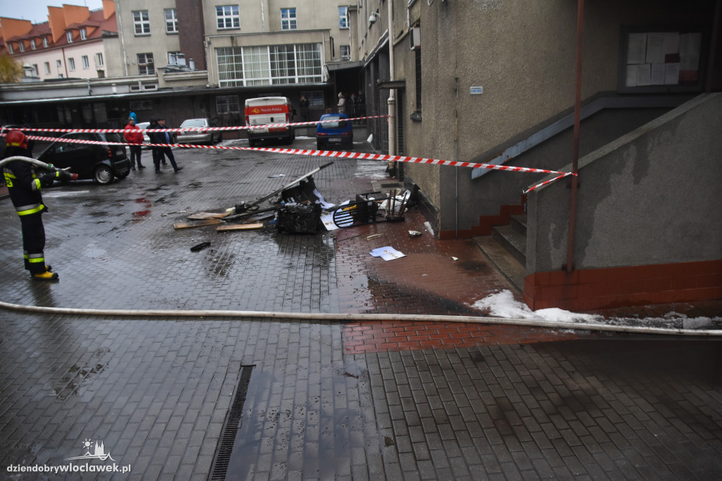 Pożar w budynku poczty przy Chopina