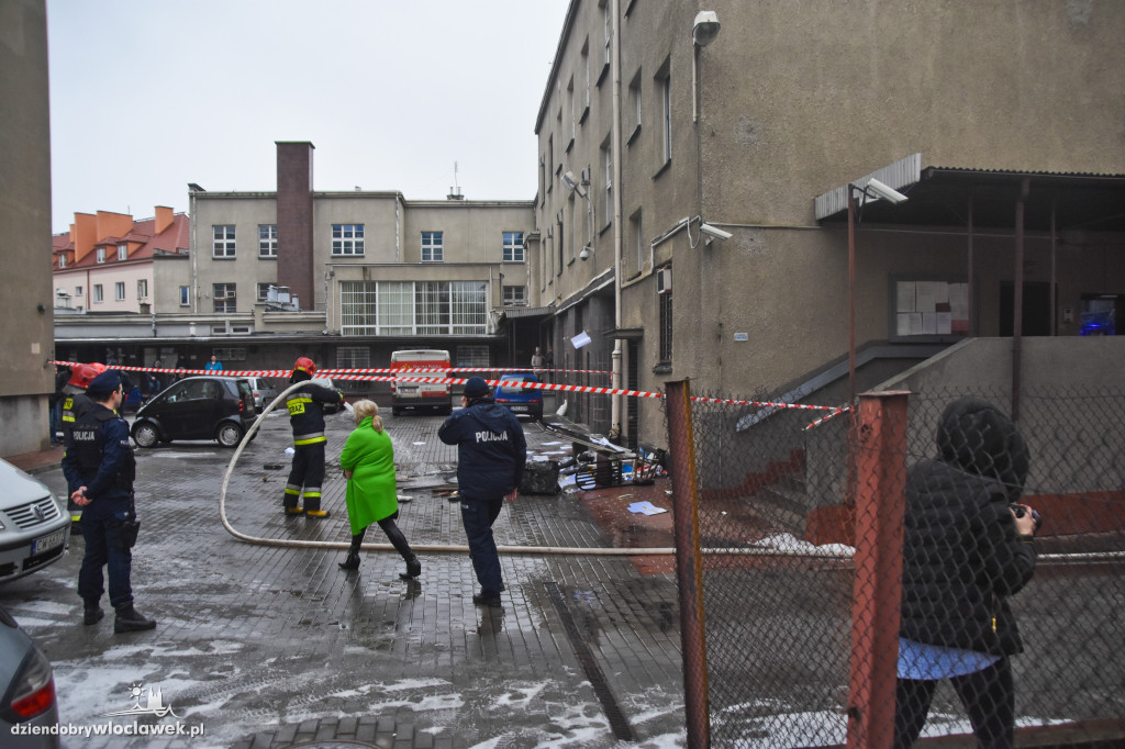 Pożar w budynku poczty przy Chopina