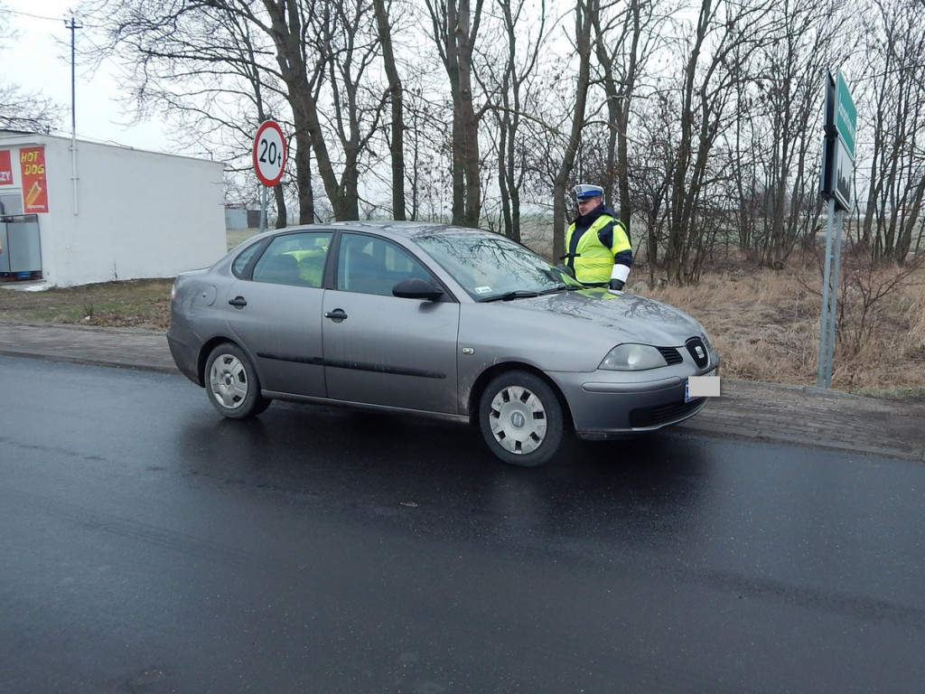 Działania policjantów na drodze krajowej
