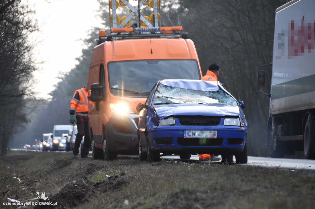 Dachowanie auta na trasie brzeskiej