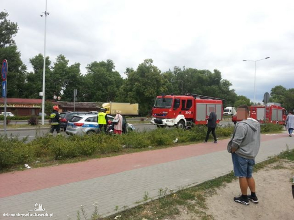Wypadek osobówki i motocykla