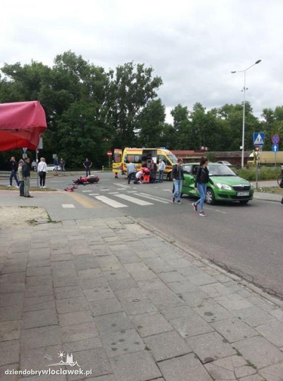 Wypadek osobówki i motocykla