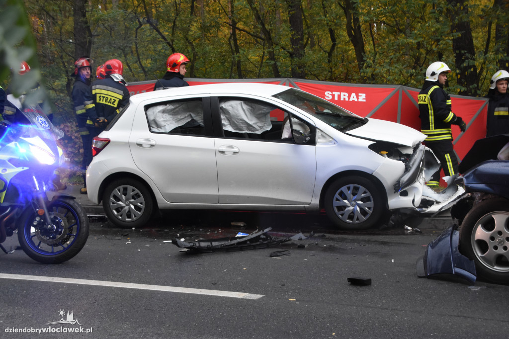 Czołowe zderzenie dwóch aut