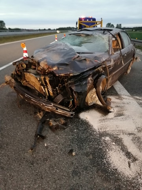 Dachowanie na autostradzie A1