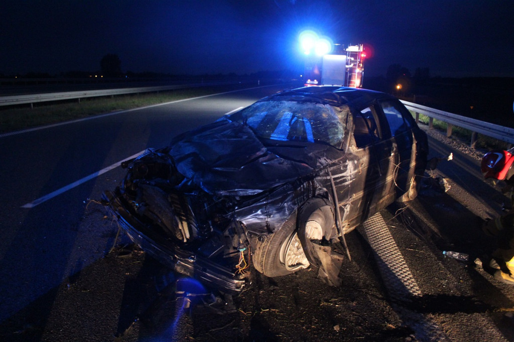 Dachowanie na autostradzie A1