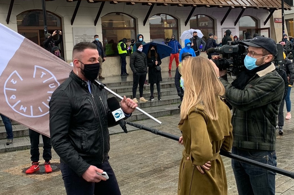 Włocławski klub na proteście branży fitness
