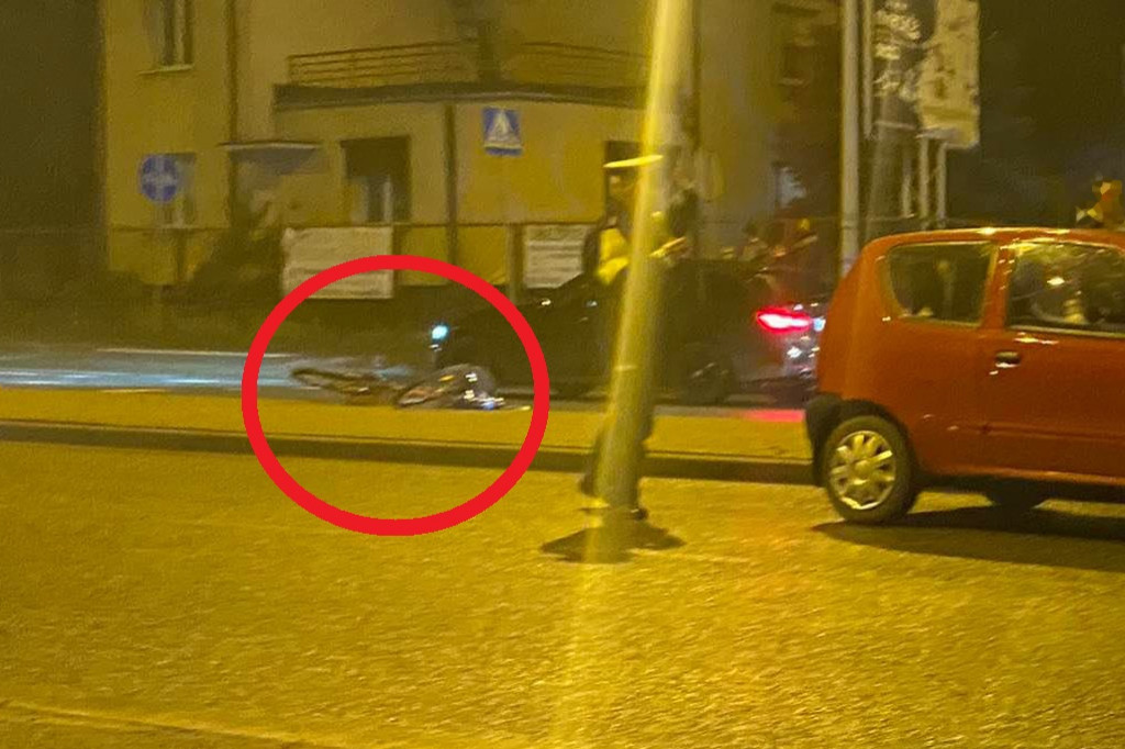 Potrącenie rowerzysty na ul. Okrzei
