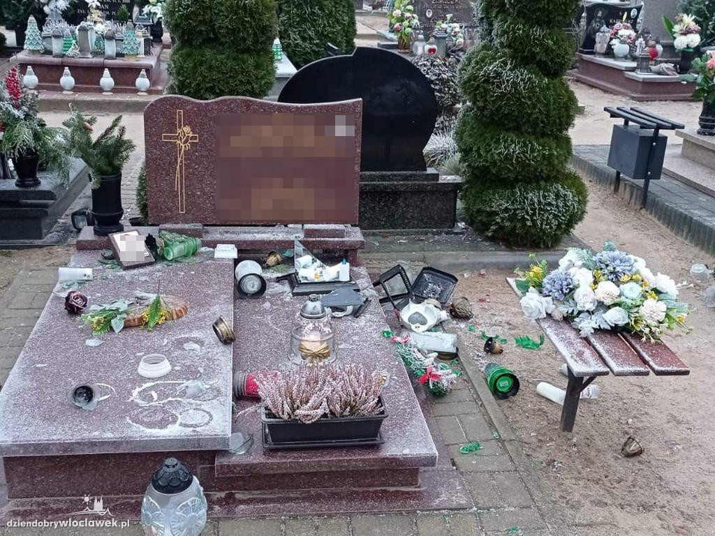 W pijackim szale niszczył groby!