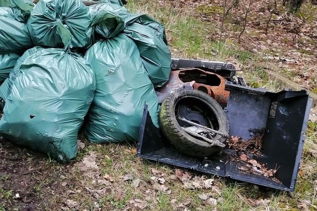 Sprzątanie lasu na Zawiślu