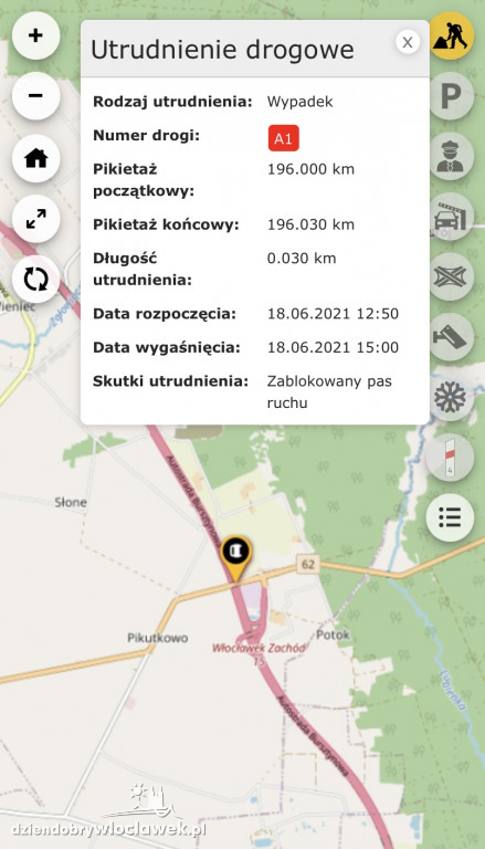Karambol na autostradzie A1