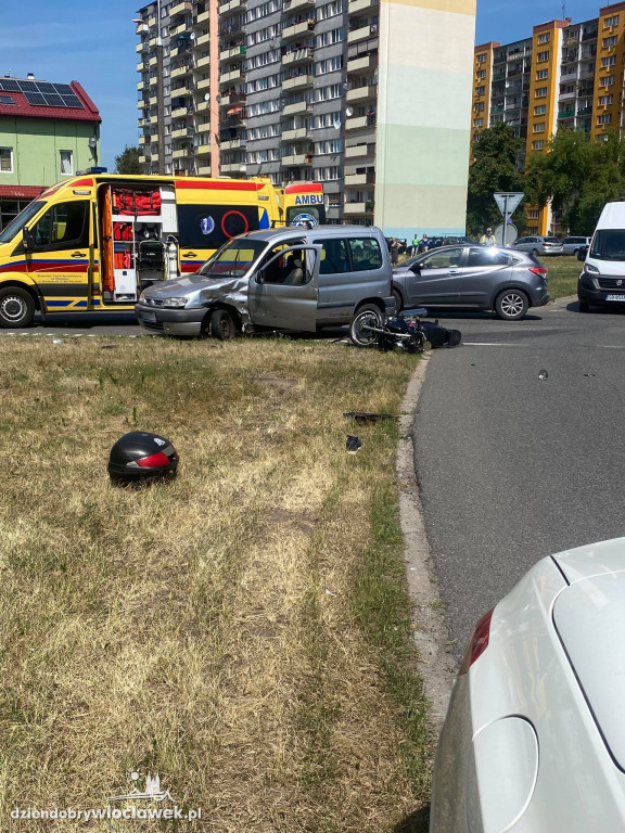 Zderzenie motocykla z osobówką