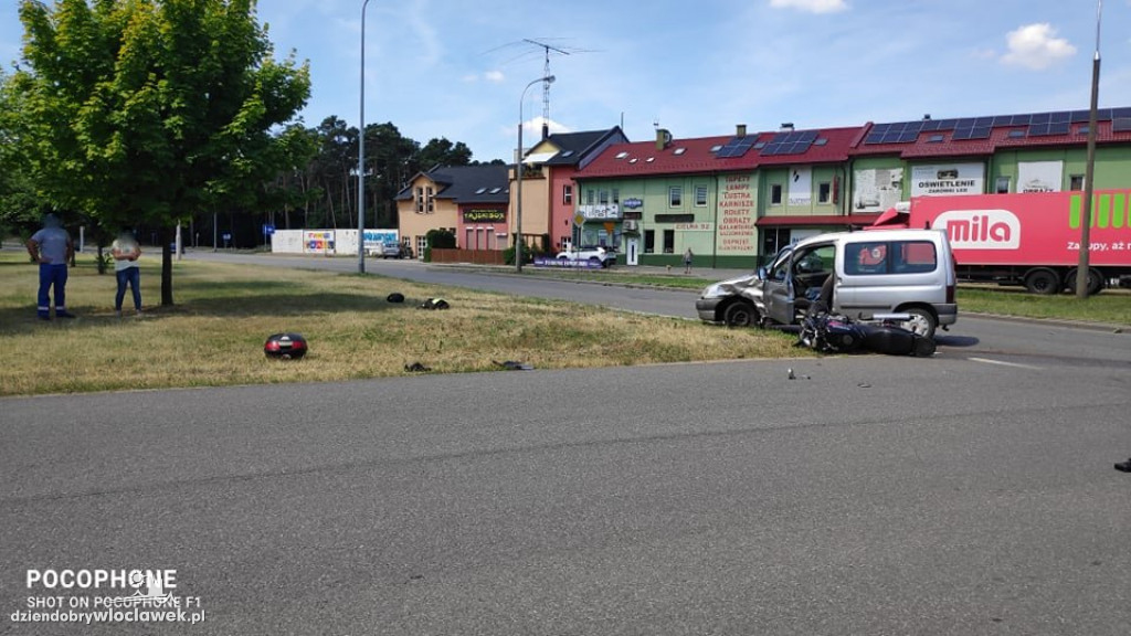 Zderzenie motocykla z osobówką