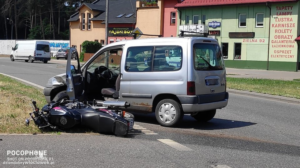 Zderzenie motocykla z osobówką