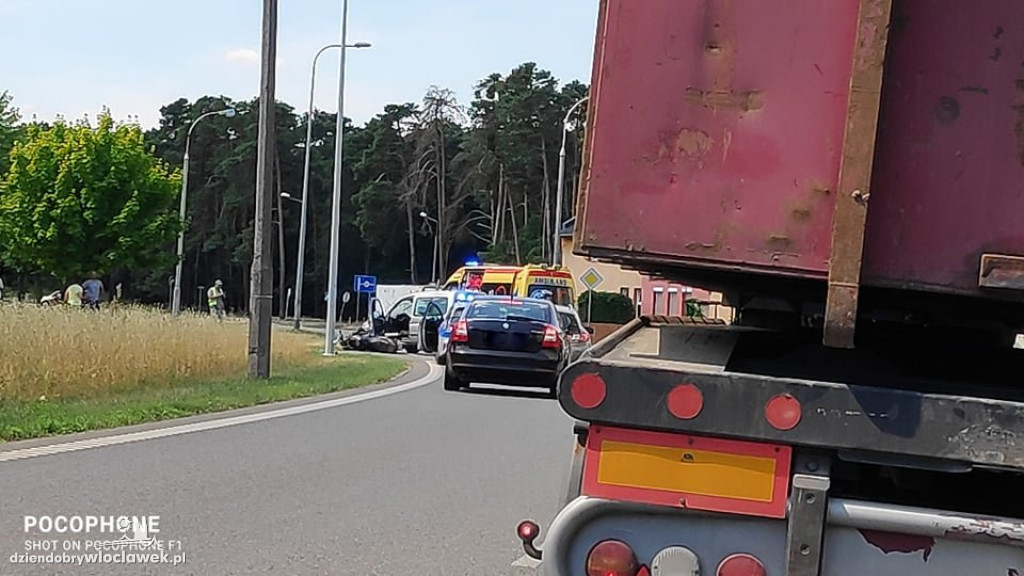 Zderzenie motocykla z osobówką